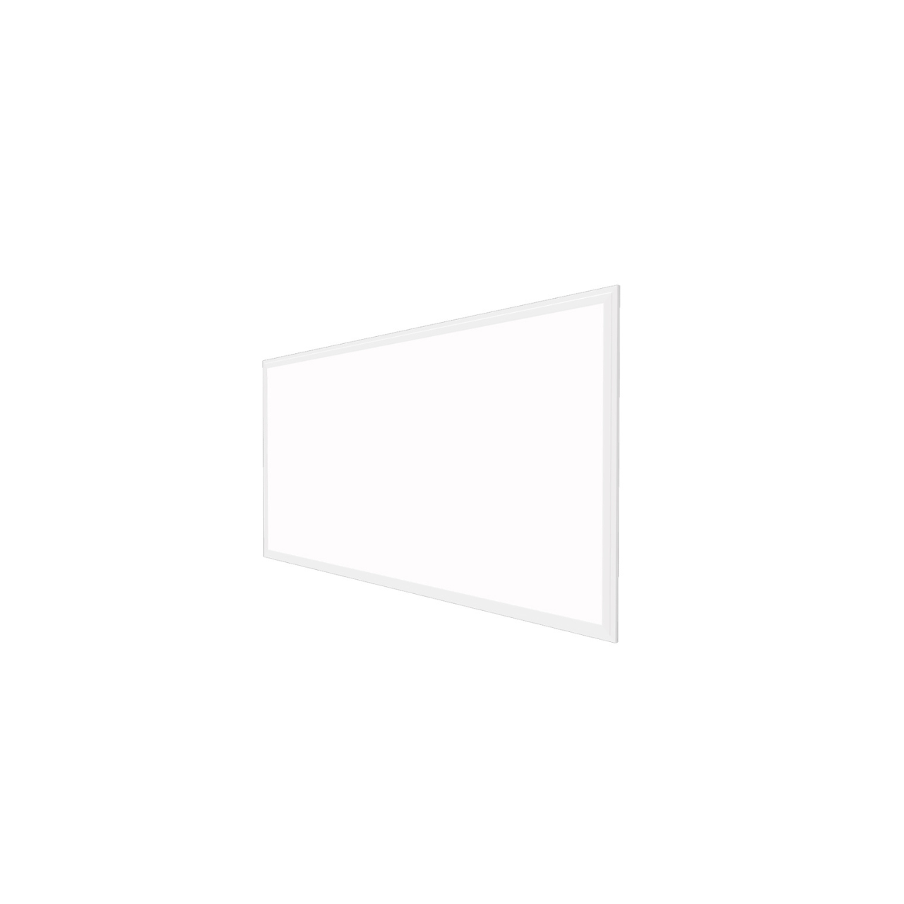 Front view of 2x4 LED panel light designed for commercial space on T-bar ceiling.  LED panel light for offices in Edmonton, Vancouver, and Calgary.