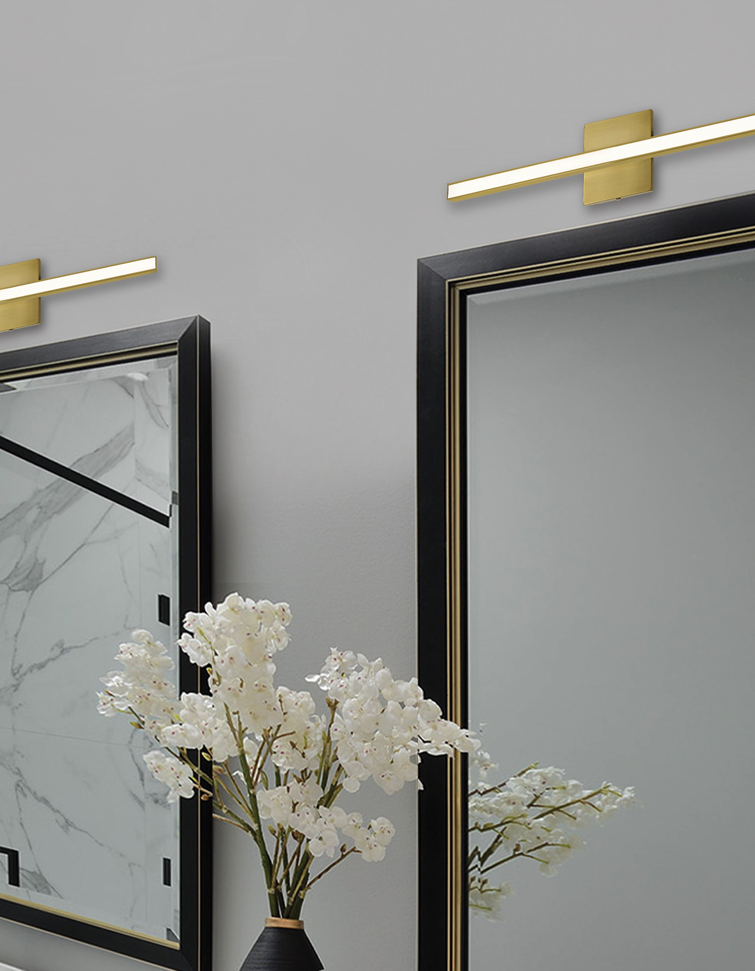 Dainolite Alexander Vanity Light 18W w/ Frosted Acrylic Diffuser | Ambient - Aged Brass 2