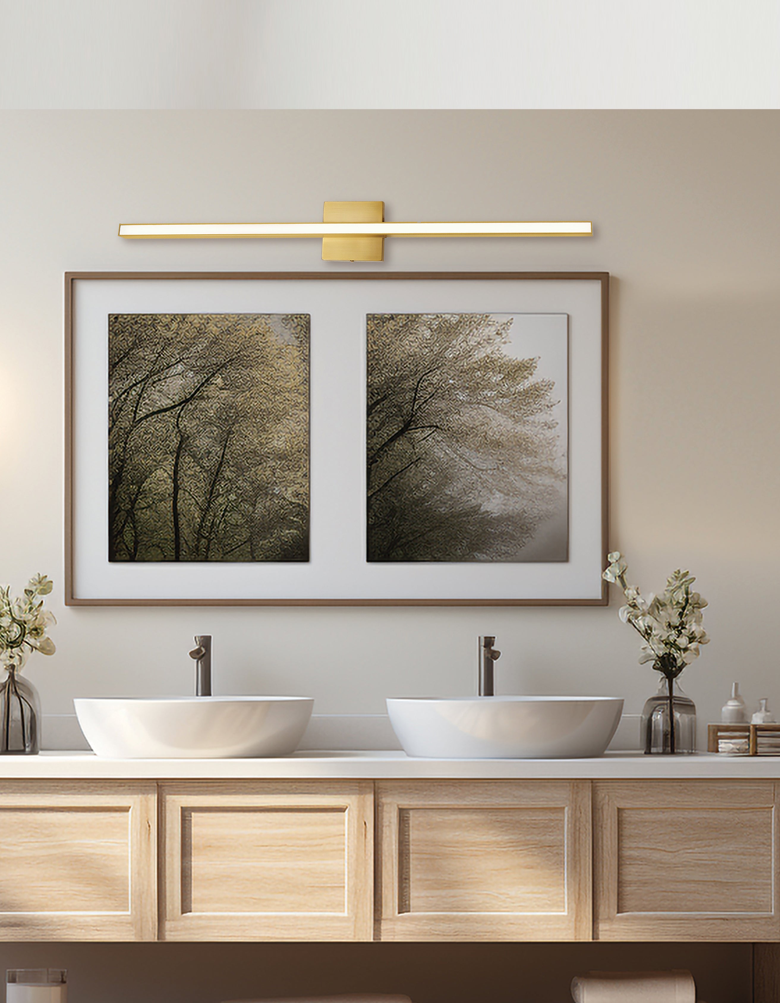 Dainolite Alexander Vanity Light 24W w/ Frosted Acrylic Diffuser | Ambient - Aged Brass 2