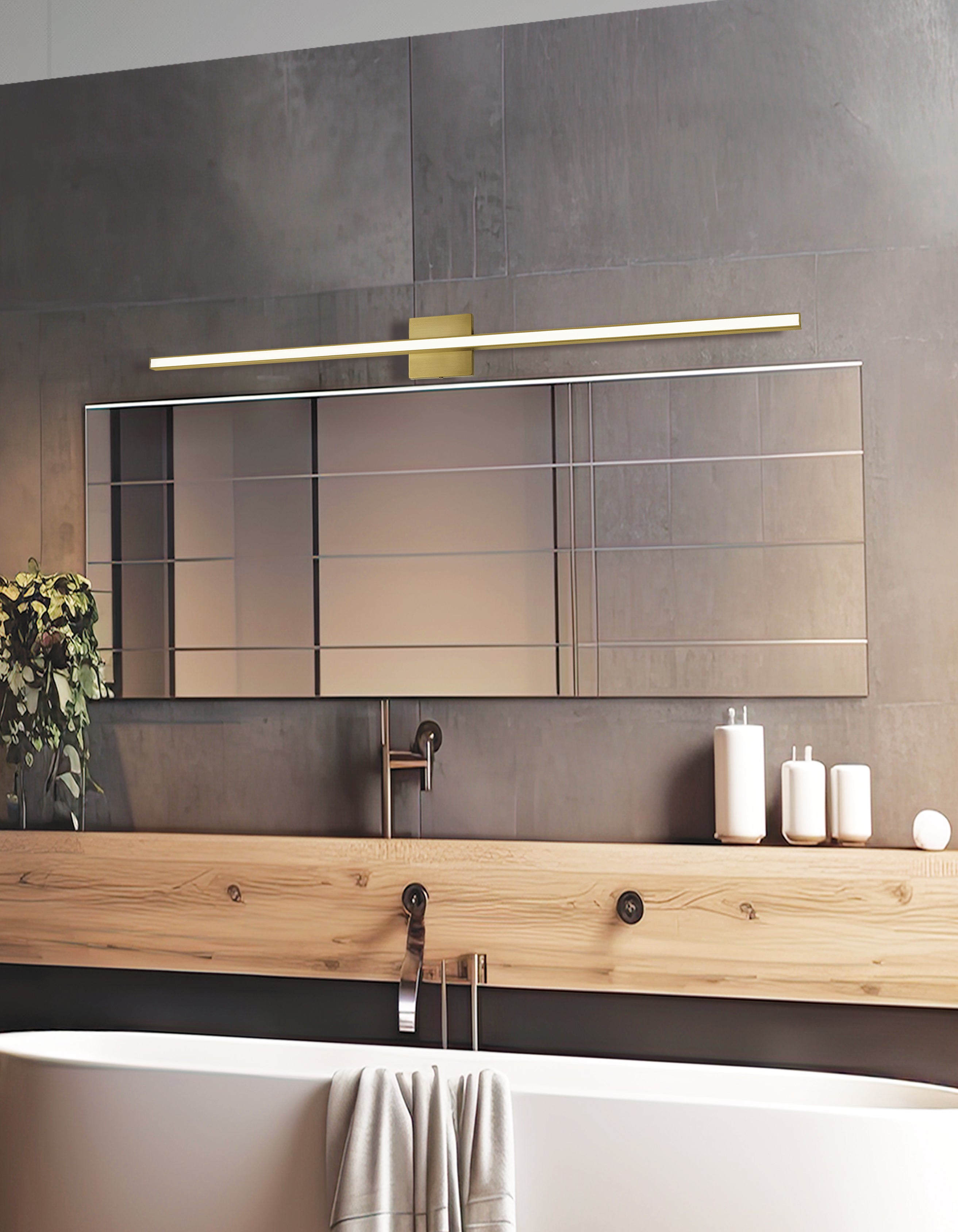 Dainolite Alexander Vanity Light 36W w/ Frosted Acrylic Diffuser | Ambient - Aged Brass 2