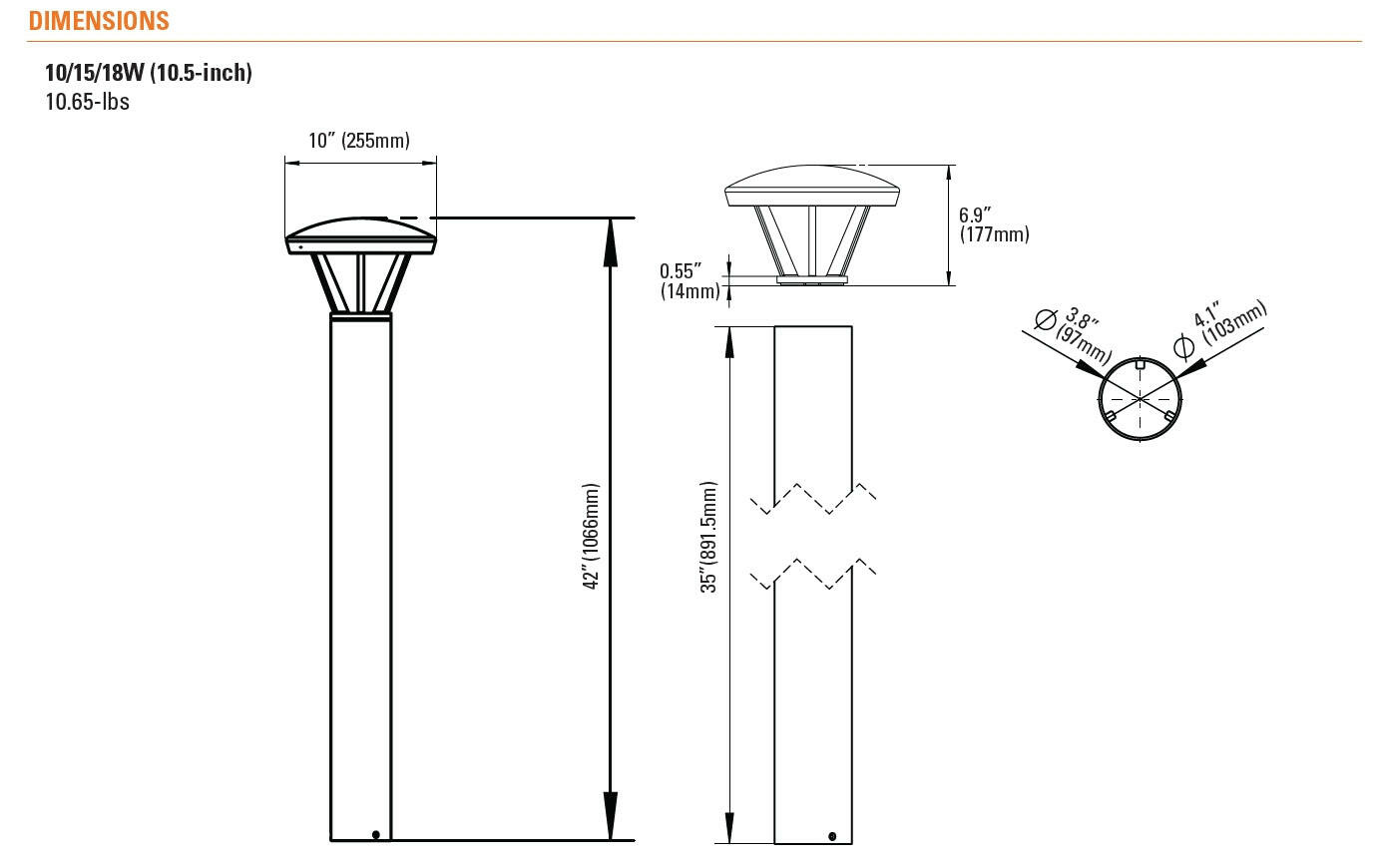 LED Pathway Light 10W/15/18W Switchable-3CCT, Photocell Included - LITESGO