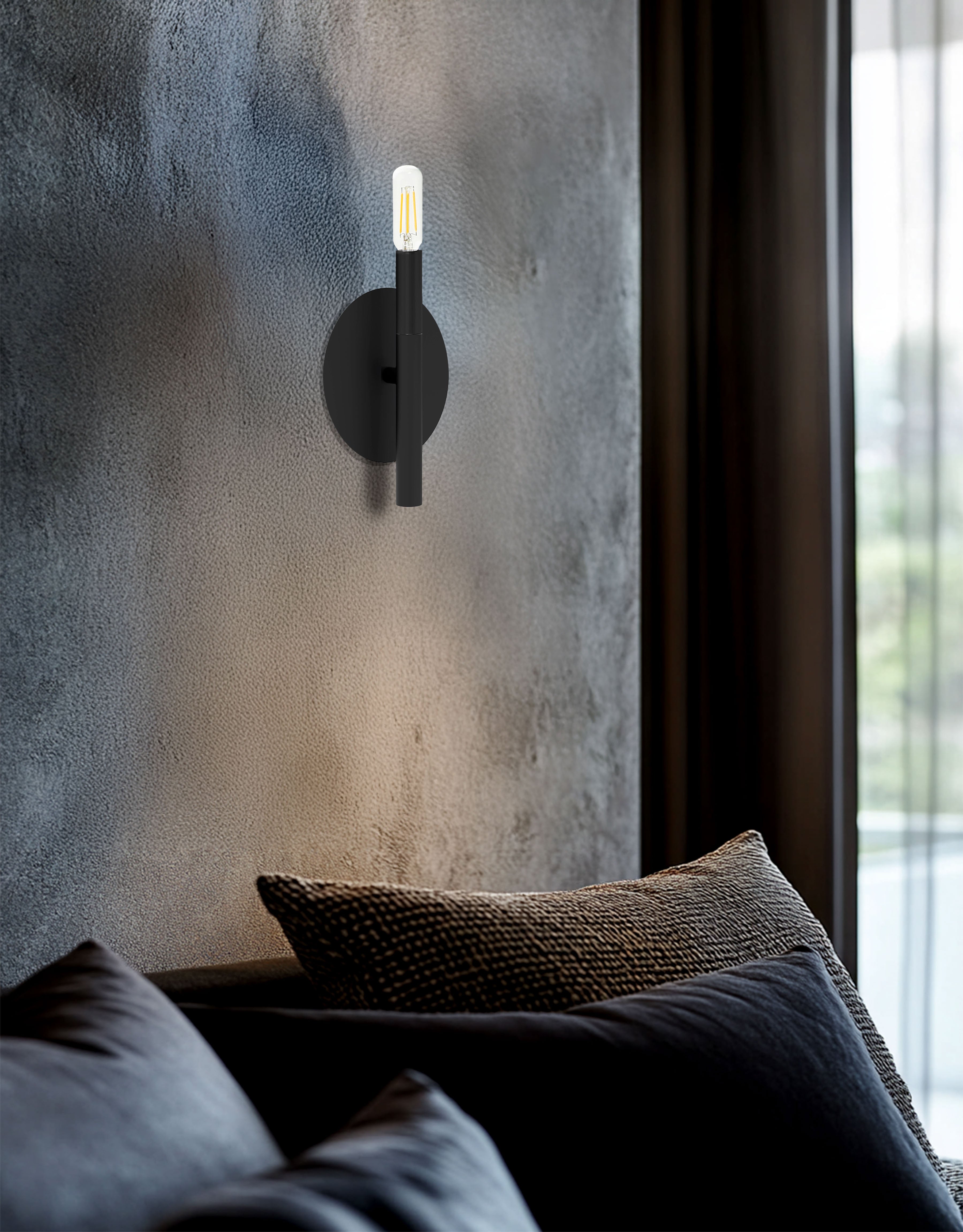 Dainolite Wand 8.5" Wall Sconce | Up Light - Matte Black 2
