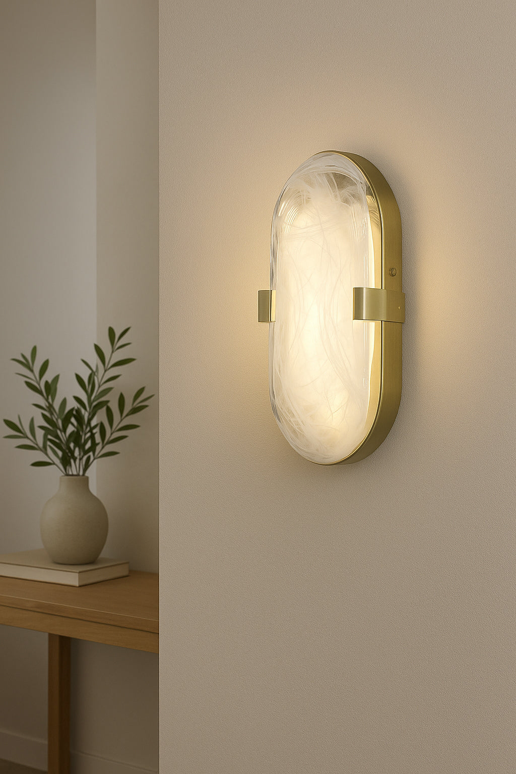 Dainolite Willmina 12" LED Wall Sconce with Alabaster Glass | Front - Aged Brass 2